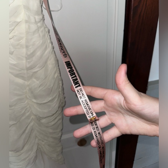 House of CB Pearla ivory ruched maxi dress women’s size small - Picture 7 of 12